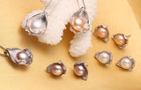 Freshwater Pearl Jewelry Sets Necklace Earrings Shell Design For Women