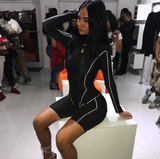 Fitness Play-Suit White Striped