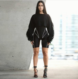 Fitness Play-Suit White Striped