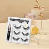 Magnetic Liquid Eyeliner & Magnetic Eyelashes & Tweezer Set Waterproof Long Lasting Eyelash Extension