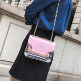 Fashion Transparent PU Composite Messenger Bags
