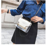 Fashion Transparent PU Composite Messenger Bags