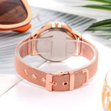 Fashion Rose Gold Flower Rhinestone Watch