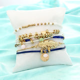 Bohemian Trees Feather Charm Crystal Bracelets 5pcs/set