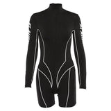 Fitness Play-Suit White Striped