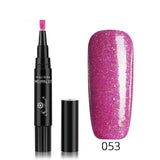 3 In 1 Gel Nail Varnish Pen Glitter (60 Colors)
