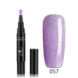 3 In 1 Gel Nail Varnish Pen Glitter (60 Colors)