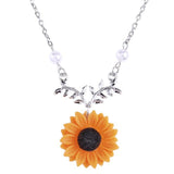 Delicate Sunflower Pendant Necklace