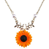 Delicate Sunflower Pendant Necklace