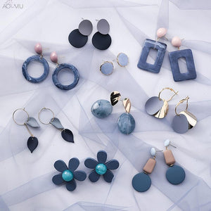 Blue Geometric Acrylic Bump Party Beach Jewelry