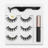 Magnetic Liquid Eyeliner & Magnetic Eyelashes & Tweezer Set Waterproof Long Lasting Eyelash Extension