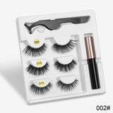 Magnetic Liquid Eyeliner & Magnetic Eyelashes & Tweezer Set Waterproof Long Lasting Eyelash Extension