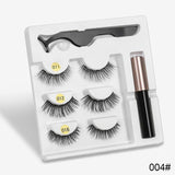 Magnetic Liquid Eyeliner & Magnetic Eyelashes & Tweezer Set Waterproof Long Lasting Eyelash Extension