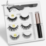 Magnetic Liquid Eyeliner & Magnetic Eyelashes & Tweezer Set Waterproof Long Lasting Eyelash Extension